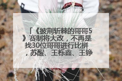 《披荆斩棘的哥哥5》赛制将大改，不再是找30位哥哥进行比拼，苏醒、王栎鑫、王铮亮、张远等多名男团选手被曝将参加