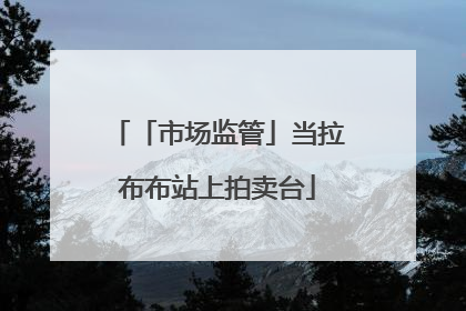「市场监管」当拉布布站上拍卖台