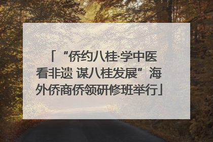 “侨约八桂·学中医 看非遗 谋八桂发展”海外侨商侨领研修班举行