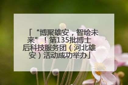 “博聚雄安，智绘未来”！第135批博士后科技服务团（河北雄安）活动成功举办