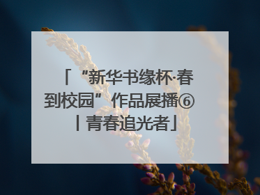 “新华书缘杯·春到校园”作品展播⑥丨青春追光者