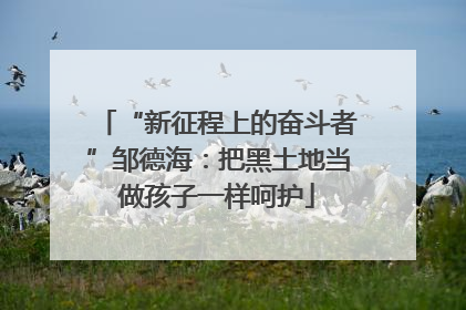 “新征程上的奋斗者”邹德海：把黑土地当做孩子一样呵护