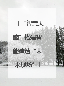 “智慧大脑”搭建智能建造“未来现场”