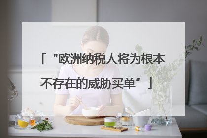 “欧洲纳税人将为根本不存在的威胁买单”