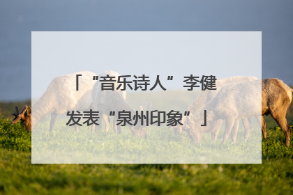 “音乐诗人”李健发表“泉州印象”