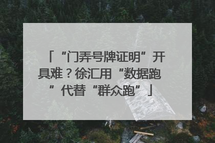 “门弄号牌证明”开具难？徐汇用“数据跑”代替“群众跑”