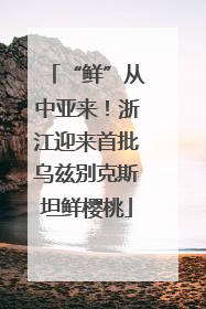 “鲜”从中亚来！浙江迎来首批乌兹别克斯坦鲜樱桃