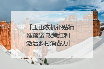玉山农机补贴精准落袋 政策红利激活乡村消费力