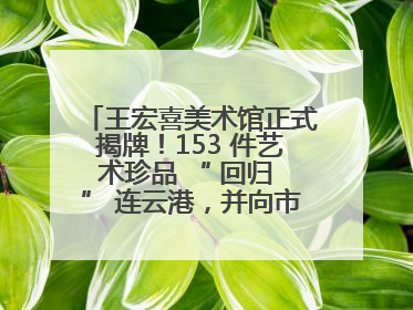 王宏喜美术馆正式揭牌！153 件艺术珍品 “ 回归 ” 连云港，并向市民免费开放