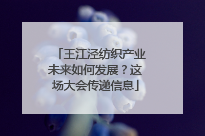 王江泾纺织产业未来如何发展？这场大会传递信息