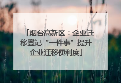 烟台高新区：企业迁移登记“一件事”提升企业迁移便利度