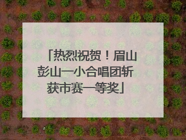 热烈祝贺！眉山彭山一小合唱团斩获市赛一等奖