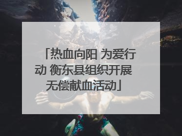 热血向阳 为爱行动 衡东县组织开展无偿献血活动
