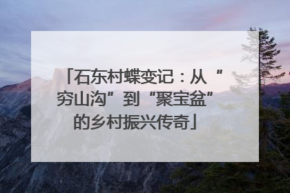 石东村蝶变记：从“穷山沟”到“聚宝盆”的乡村振兴传奇