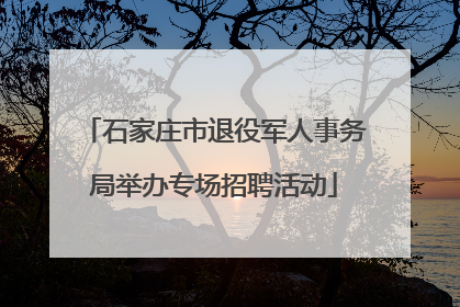 石家庄市退役军人事务局举办专场招聘活动