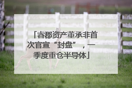 睿郡资产董承非首次官宣“封盘”，一季度重仓半导体