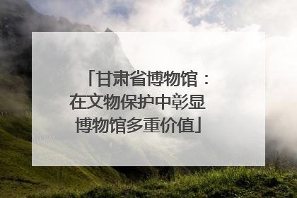 甘肃省博物馆：在文物保护中彰显博物馆多重价值