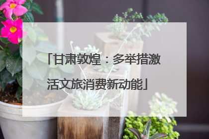 甘肃敦煌：多举措激活文旅消费新动能