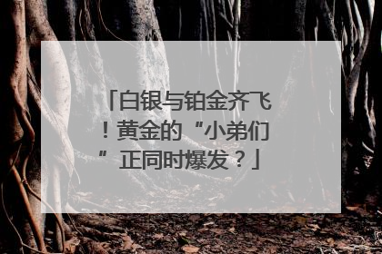 白银与铂金齐飞！黄金的“小弟们”正同时爆发？