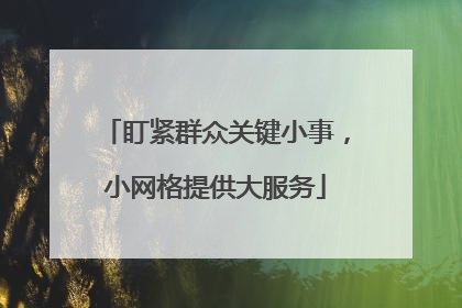 盯紧群众关键小事，小网格提供大服务