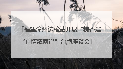 福建漳州边检站开展“粽香端午 情浓两岸”台胞座谈会