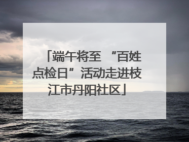 端午将至 “百姓点检日”活动走进枝江市丹阳社区