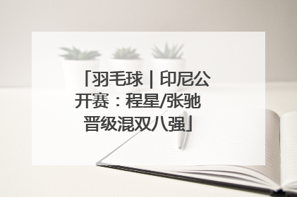 羽毛球｜印尼公开赛：程星/张驰晋级混双八强