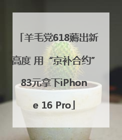 羊毛党618薅出新高度 用“京补合约”83元拿下iPhone 16 Pro