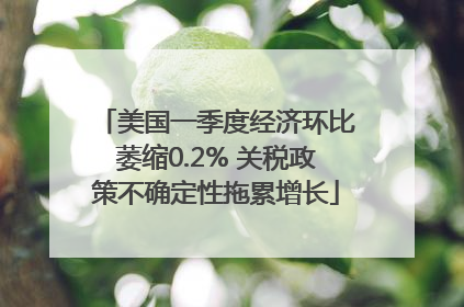 美国一季度经济环比萎缩0.2% 关税政策不确定性拖累增长