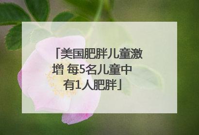 美国肥胖儿童激增 每5名儿童中有1人肥胖