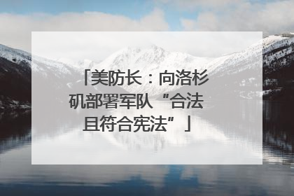美防长：向洛杉矶部署军队“合法且符合宪法”