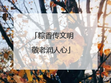 粽香传文明 敬老润人心