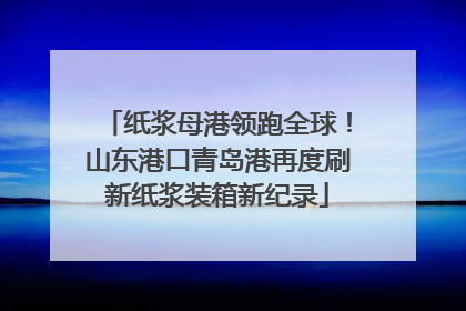 纸浆母港领跑全球！山东港口青岛港再度刷新纸浆装箱新纪录