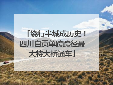 绕行半城成历史！四川自贡单跨跨径最大特大桥通车