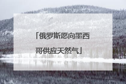 俄罗斯愿向墨西哥供应天然气