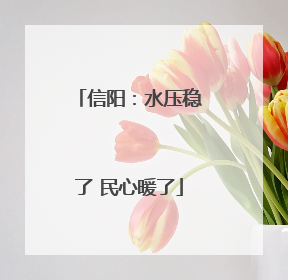 信阳：水压稳了 民心暖了