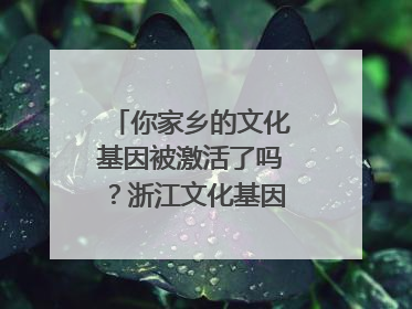 你家乡的文化基因被激活了吗？浙江文化基因图谱即将上线