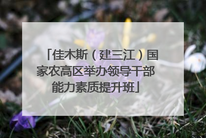 佳木斯（建三江）国家农高区举办领导干部能力素质提升班