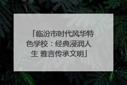 临汾市时代风华特色学校：经典浸润人生 雅言传承文明