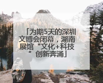 为期5天的深圳文博会闭幕，湖南展馆“文化+科技”创新奔涌
