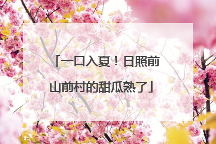 一口入夏！日照前山前村的甜瓜熟了