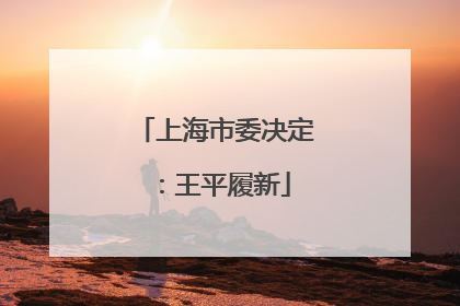 上海市委决定：王平履新