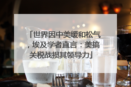 世界因中美缓和松气，埃及学者直言：美搞关税战损其领导力