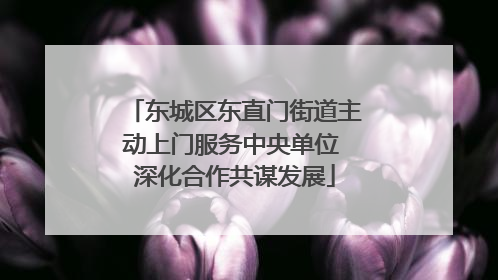 东城区东直门街道主动上门服务中央单位 深化合作共谋发展