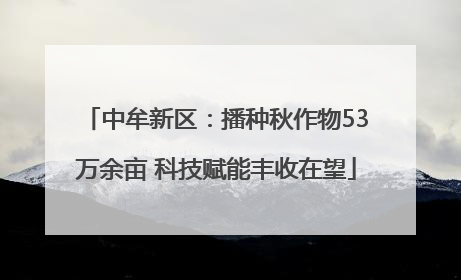 中牟新区：播种秋作物53万余亩 科技赋能丰收在望