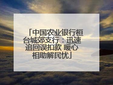 中国农业银行桓台城郊支行：迅速追回误扣款 暖心相助解民忧