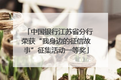 中国银行江苏省分行荣获“我身边的征信故事”征集活动一等奖