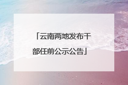 云南两地发布干部任前公示公告