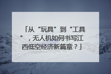 从“玩具”到“工具”，无人机如何书写江西低空经济新篇章？