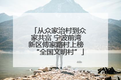 从众家治村到众家共富 宁波前湾新区傅家路村上榜“全国文明村”